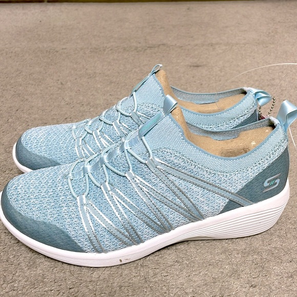 Skechers Arya Ladies Slip On Shoe Air Cooled Memory Foam US Size 6 Blue - Picture 5 of 10